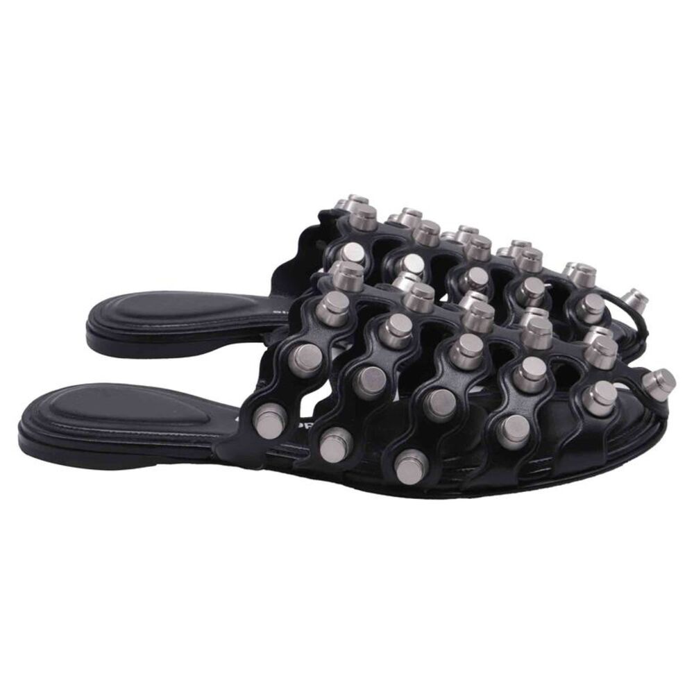 Alexander Wang Studded Mules in Black Leather